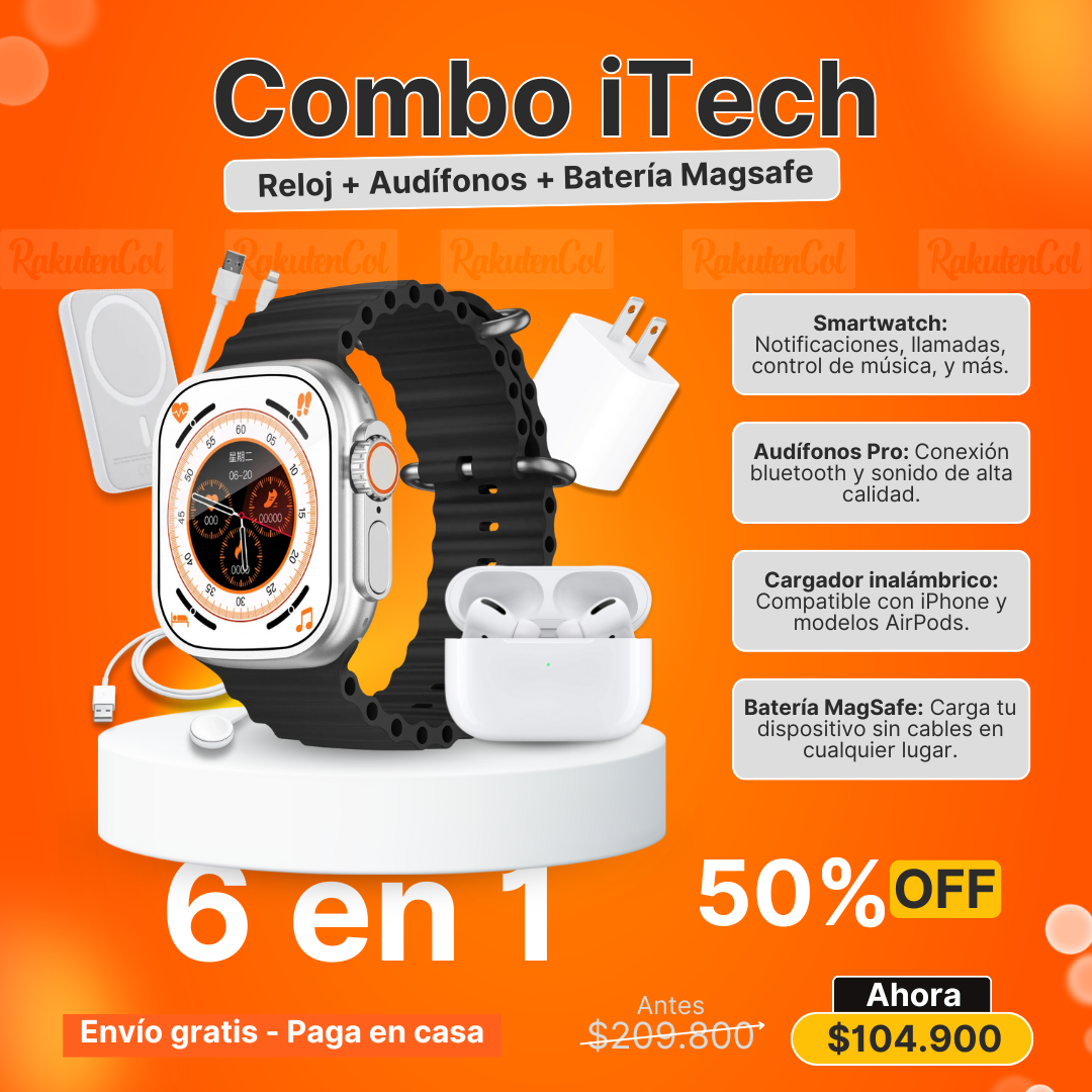 Combo:Smartwatch+PowerBank+Audifonos(X8)