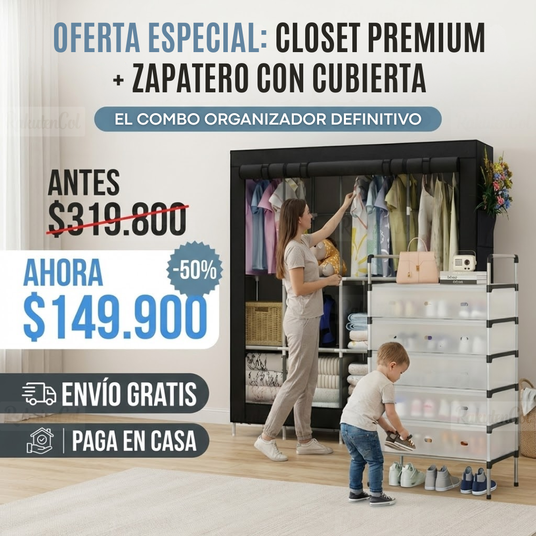 Organizador Closet 4 Puestos + Zapatero