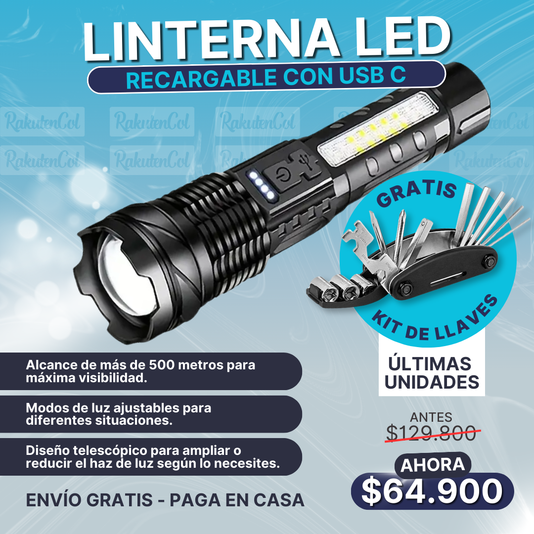 Linterna Led X36 + Juego de llaves 16en1