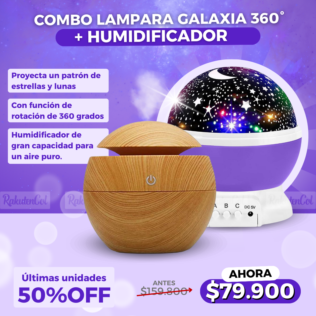 Combo Lampara Galaxia star master + Humidificador esfera