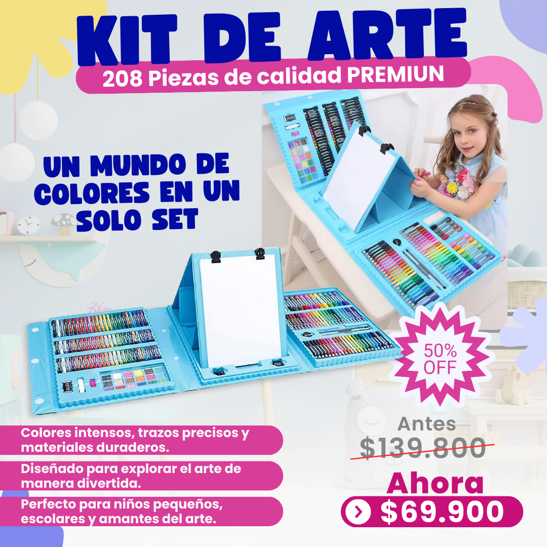 Set Arte Niños Maleta 208 Piezas