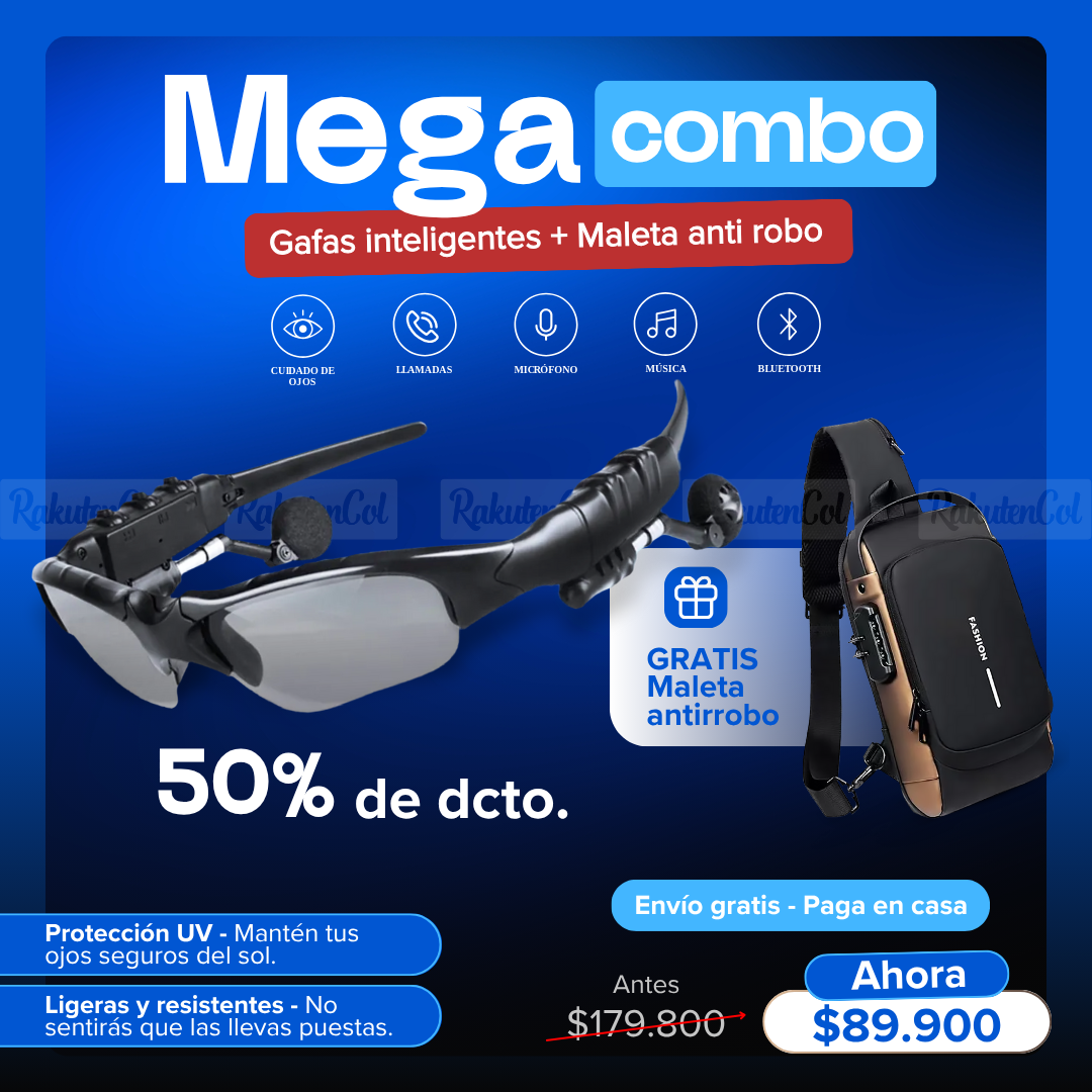 Gafas bluetooth + canguro  anti robo