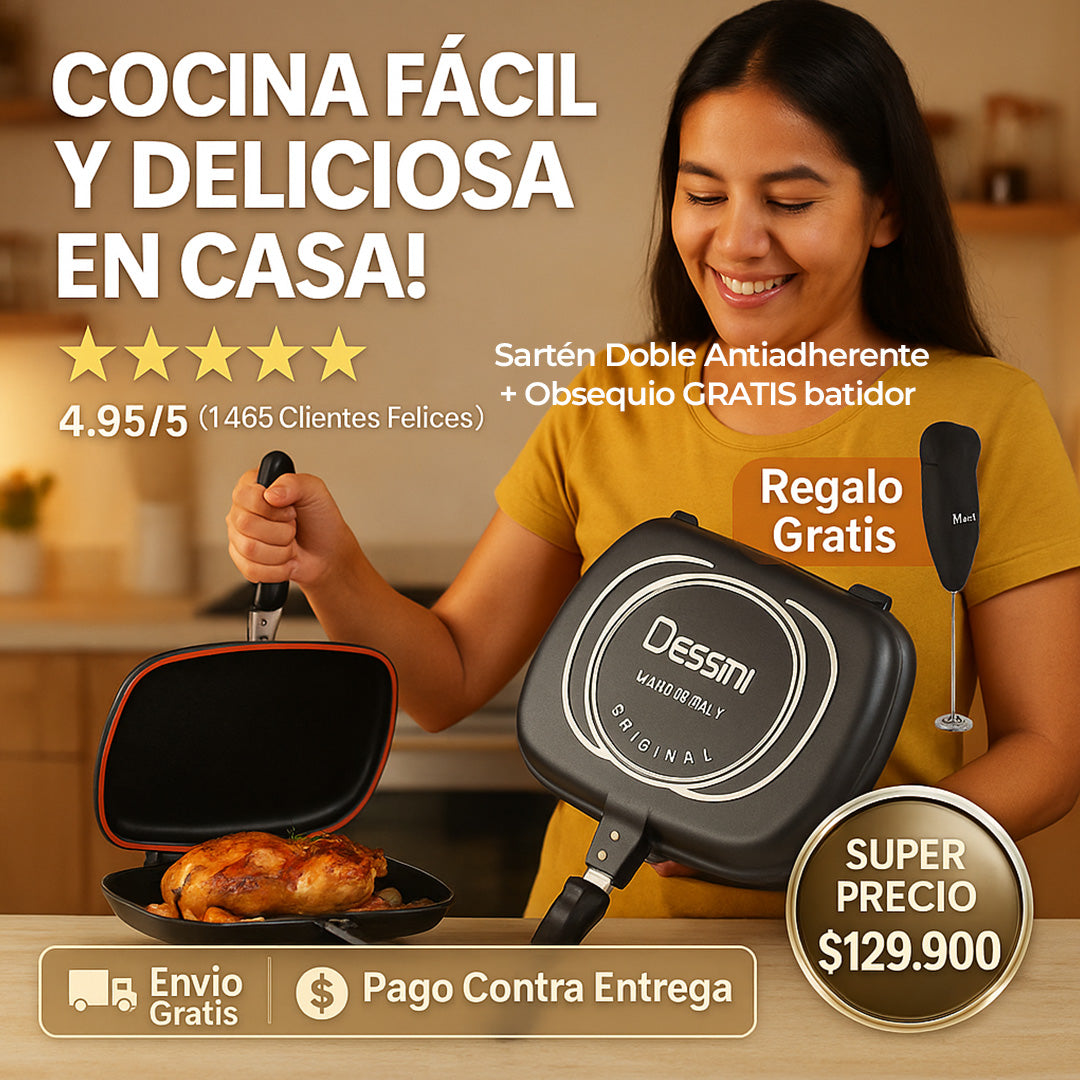 Sartén Doble + Batidor Gratis