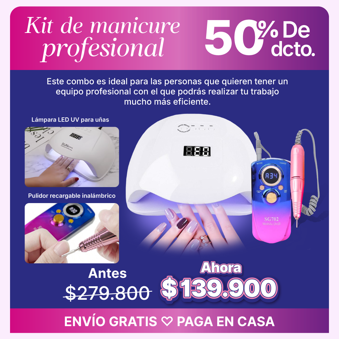 Combo: Lampara Uñas72w+Pulidor SG702 Tornasol